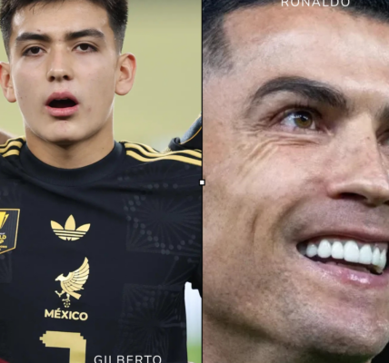 Gilberto Mora y Cristiano Ronaldo durante el mundial 2026 representando la diferencia generacional del torneo