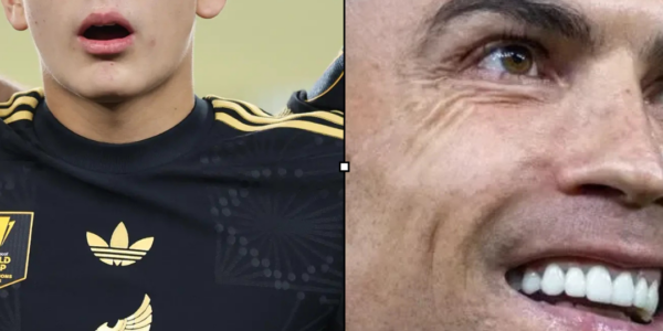 Gilberto Mora y Cristiano Ronaldo durante el mundial 2026 representando la diferencia generacional del torneo